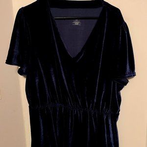 Blue Velvet Peplum Blouse, Lane Bryant Size 18/20
